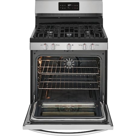 Frigidaire 30-in. Freestanding Gas Range with Quick Boil Burner and Steam Clean Function GCRG3038AF